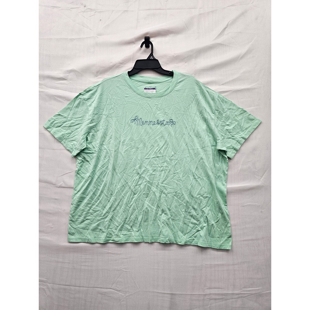State of Mine Womens Minnesota Graphic Tee Green Cotton Casual Size 2XL